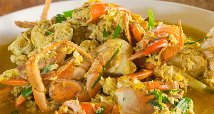 Crab Simmered in Spiced Coconut Milk