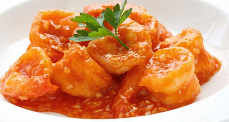 Prawns in Hot Chilli Sauce
