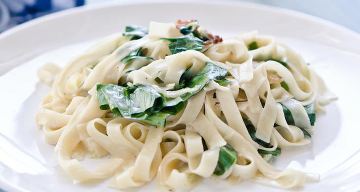Tagliatelle with Pesto Sauce