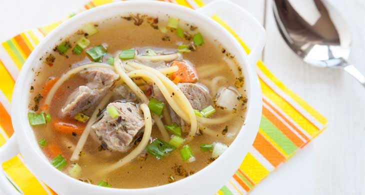 Shredded Pork and Noodles in Soup