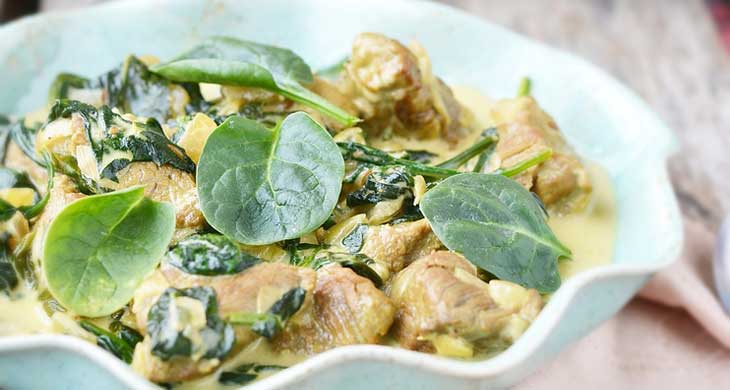 Braised Spinach with Pork