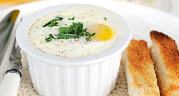 Baked Eggs with Chives