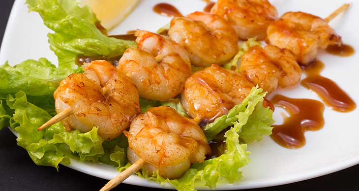 Miniature Prawn Kebabs