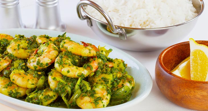 Prawns with Spinach