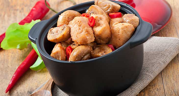 Pan Fried Chicken with Mushrooms