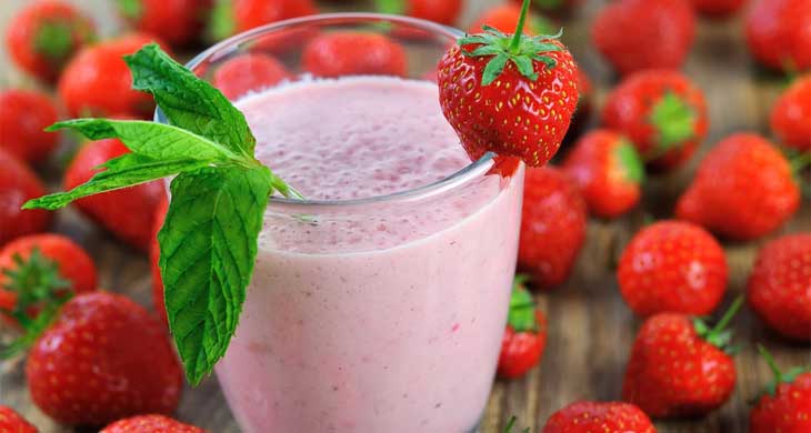 Strawberry, Mint and Rose Water Lassi