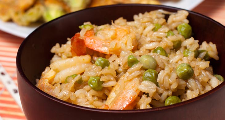 Prawn Pulao with Green Peas