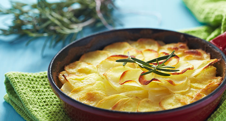 Baked Potatoes with Onion and Garlic Topping