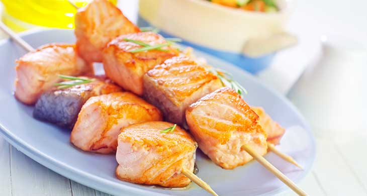 Pink Salmon Kebabs