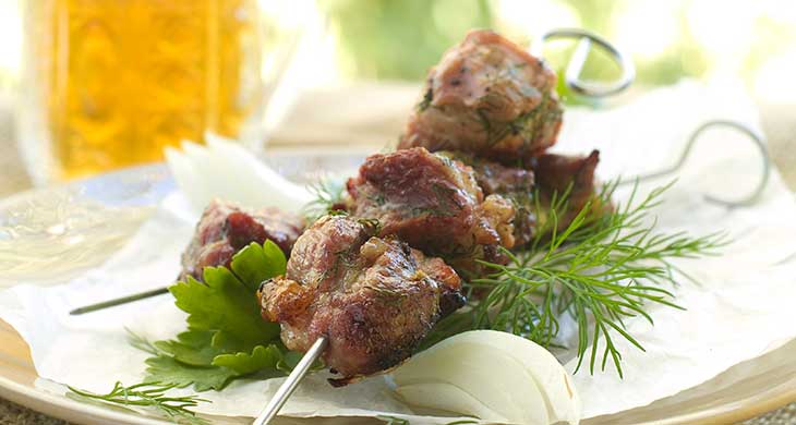 Pork and Herbed Pepper Skewers