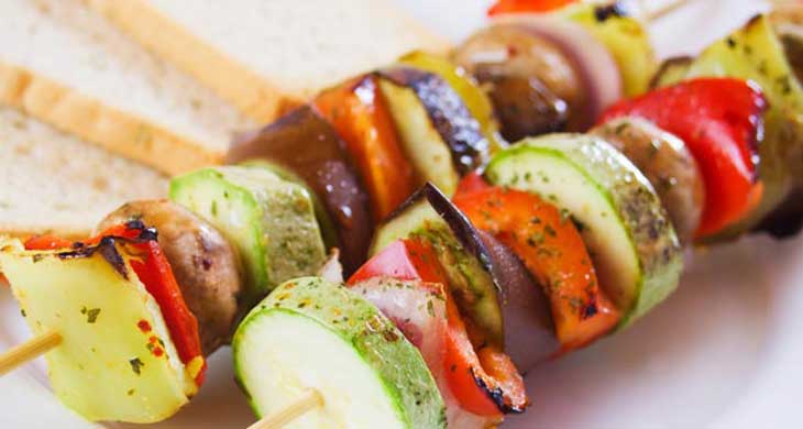 Vegetables Kabobs with Lemon Herb Basting Sauce