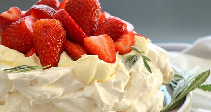 Boozy Strawberry Pavlova