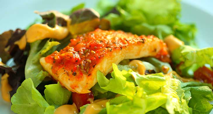 Fried Fish with Salad