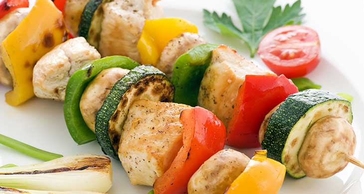 Monkfish and Wild Mushroom Kebabs