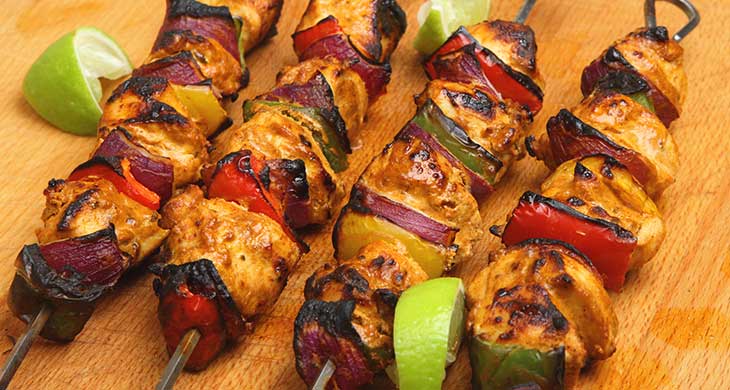 Broiled Tuna and Vegetable Kabobs