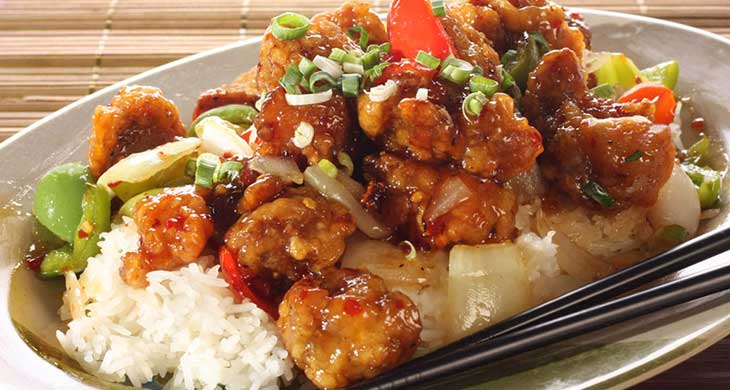 Honey Chicken on Rice