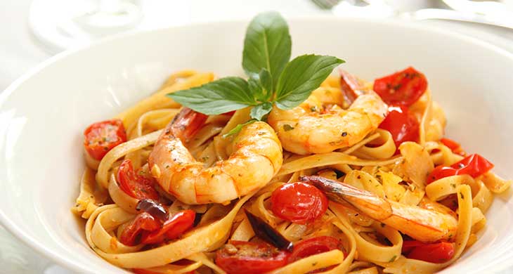 Tagliatelle with Prawns and Cream