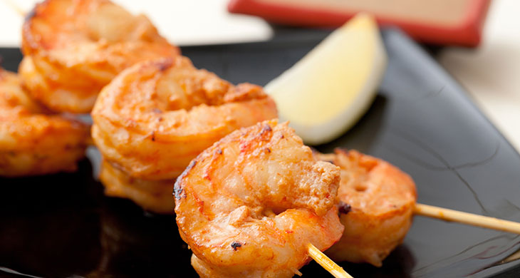 Prawn Skewers with Coconut Sambal