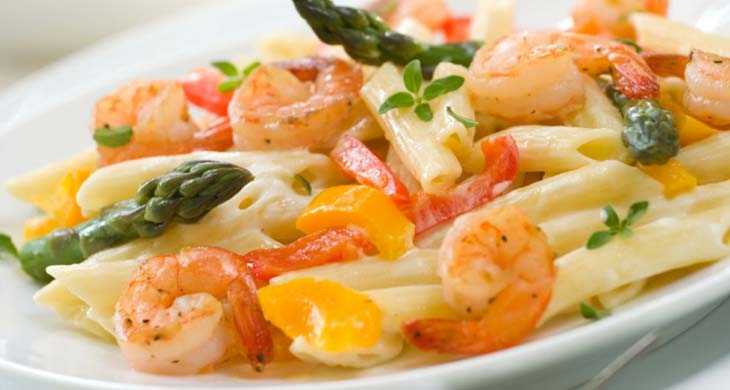 Creamy Prawns with Fettuccine