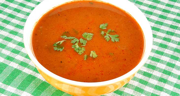 Tomato Egg Drop Coriander Soup