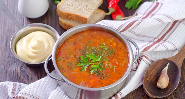 Tomato Soup with Cheese Twists