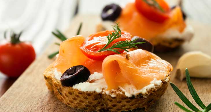 Salmon and Coriander Canapes