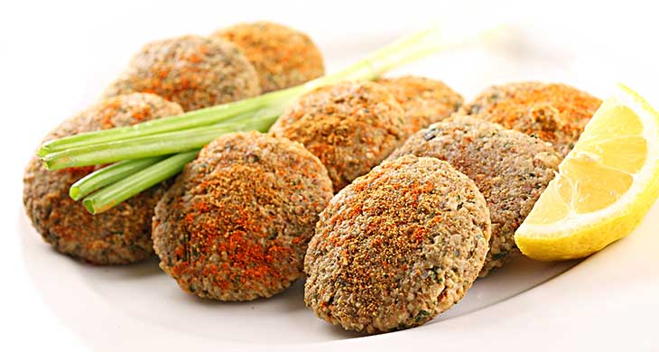 Falafel with Minted Yogurt Sauce