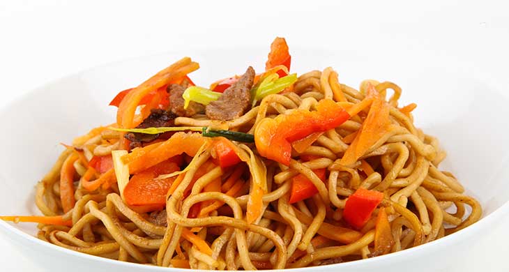 Noodles with Grilled Marinated Vegetables