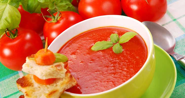 Roasted Tomato Soup with Basil