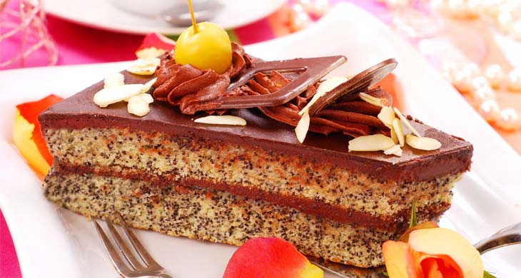 Chocolate Cake with Cherries and Almonds