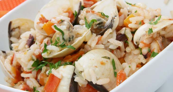 Risotto with Squid, Mussels and Tomato