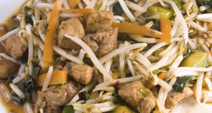 Quick-Fried Pork with Bean Sprouts