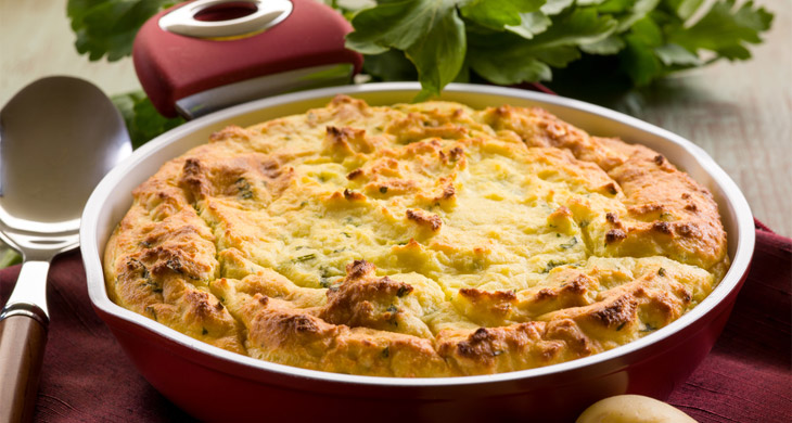 Layered Cheese and Herb Potato Cake