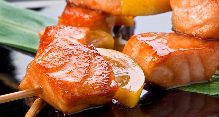 Honey Salmon Kebabs