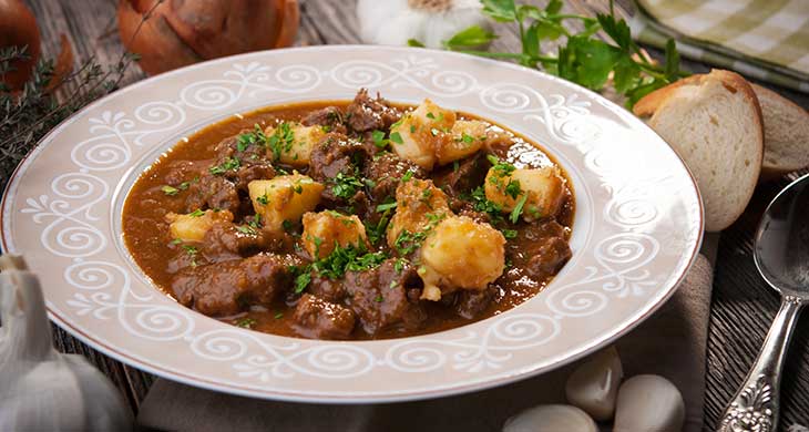 Beef Goulash with Boil Potatoes