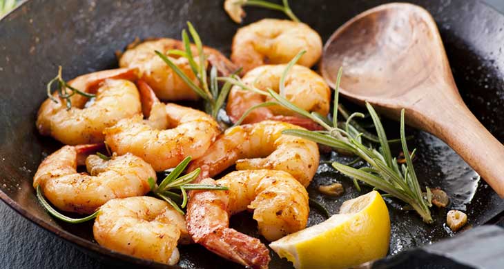 Saffron-Flavored Prawns