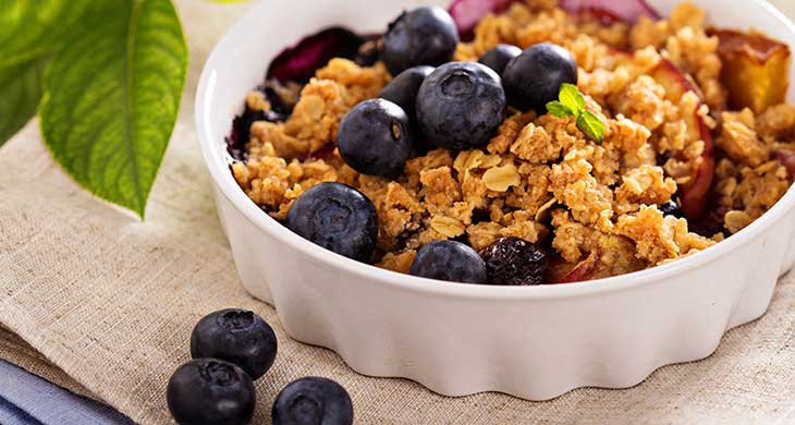 Nectarine and Blueberry Crumble