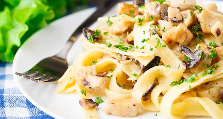 Tagliatelle with Gammon and Mushrooms