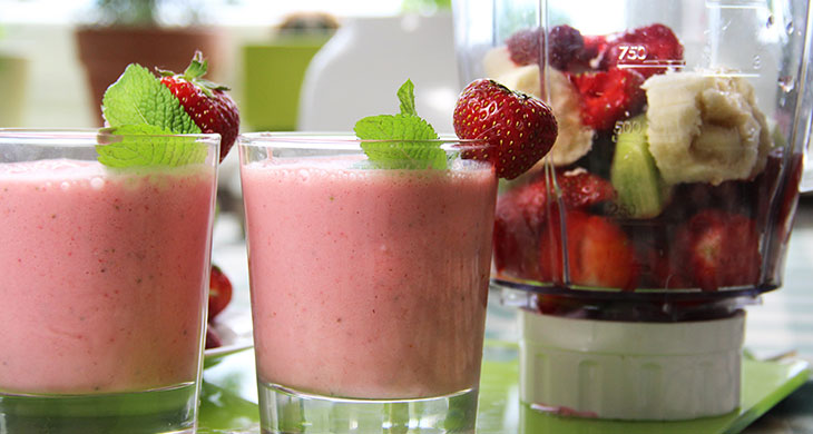 Honeydew and Strawberry Milkshake