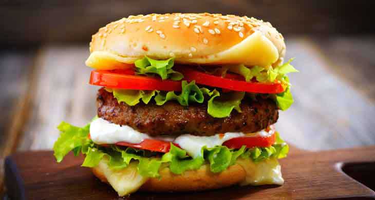 Cheese Burgers in Buns with Barbecue Sauce